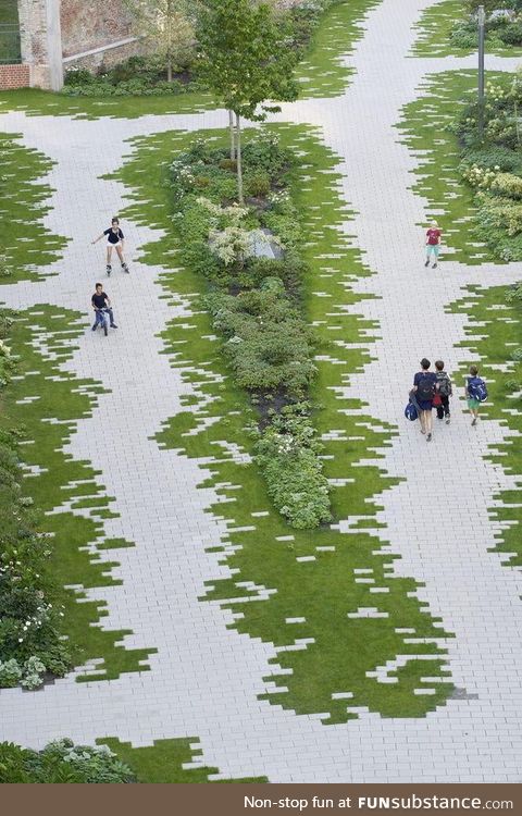 This grass/brick combo