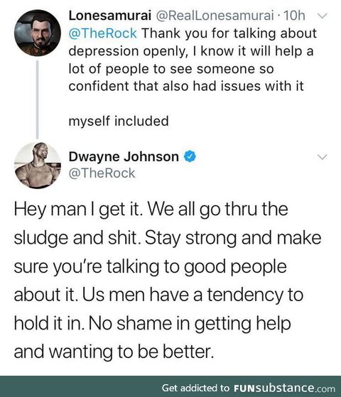 The Rock being extra wholesome