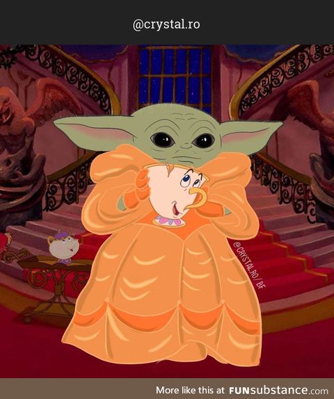 Turned Baby Yoda Into Disney Princesses 8