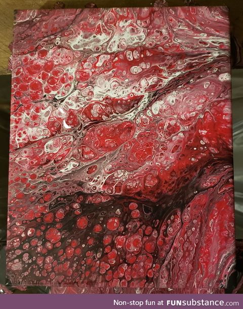 This is how my first attempt at acrylic paint pouring turned out