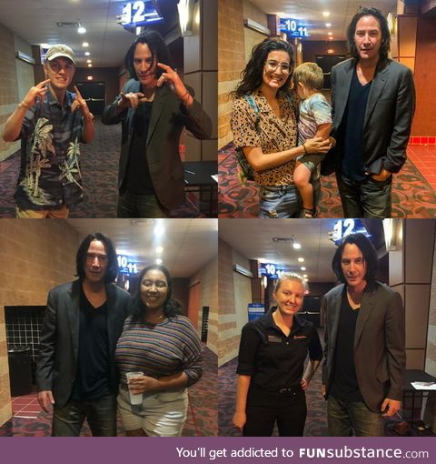 Keanu meeting fans at the movies last weekend