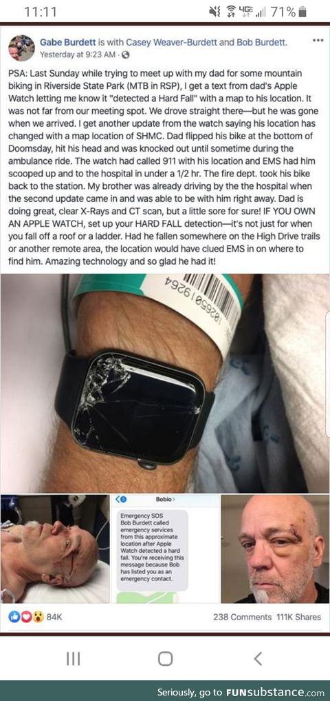 A man in a coma after a hit was saved by his Apple Watch by "Fall Detection"