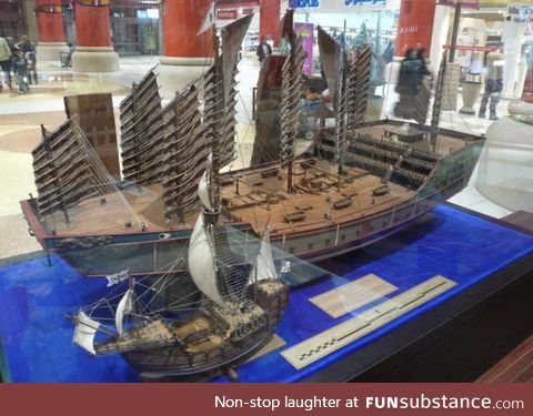 Chinese Explorer Zheng He's Ship Compared To Christopher Columbus' Santa Maria