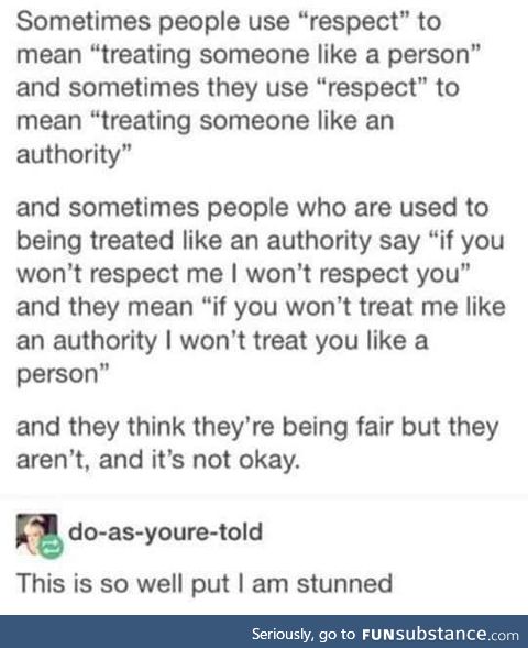 Different Definitions of Respect