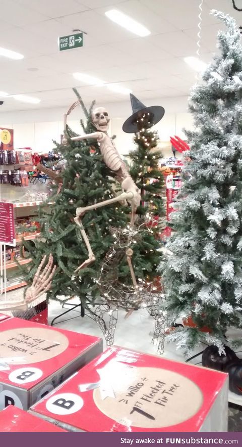 When the Christmas decorations hit the stores before Halloween