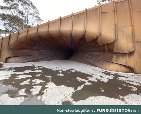 Tunnel of secrets at MONA Hobart. Secrets spoken into the tunnel are relayed deep down