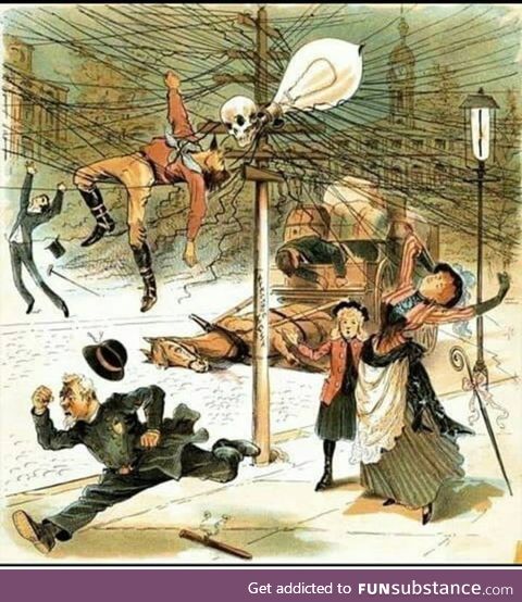 Propaganda against electricity in 1900