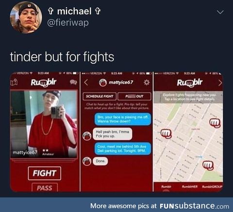 Tinder for fighting your local yute