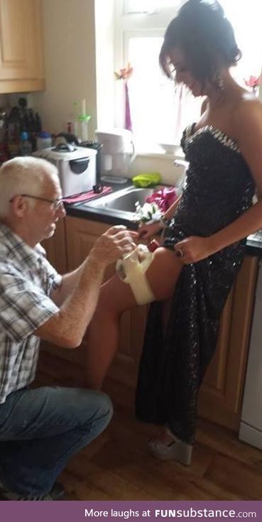 When Grandpa helps you get ready for Prom night