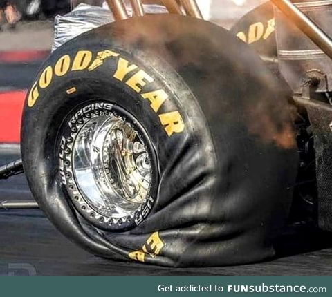 This is what 10,000 horsepower does to a tire at launch