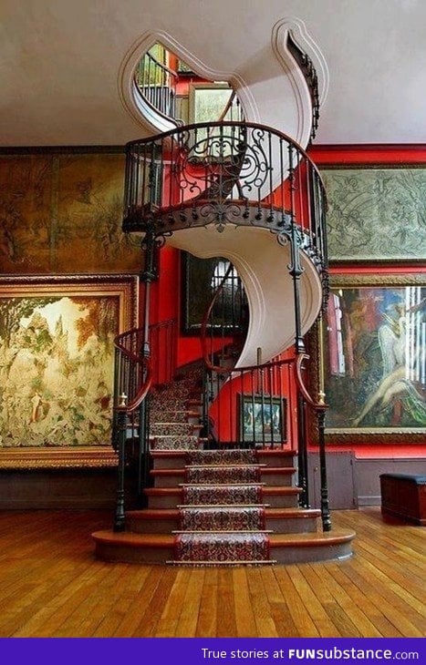 The Grand Staircase at the Musée National Gustave Moreau, in Paris, France.