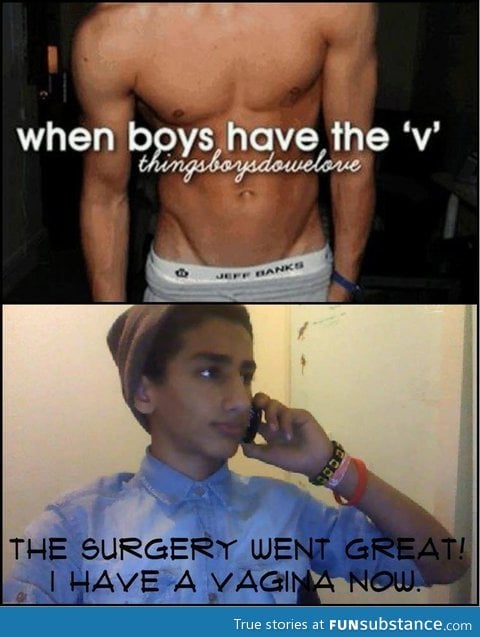 When boys have the 'v'