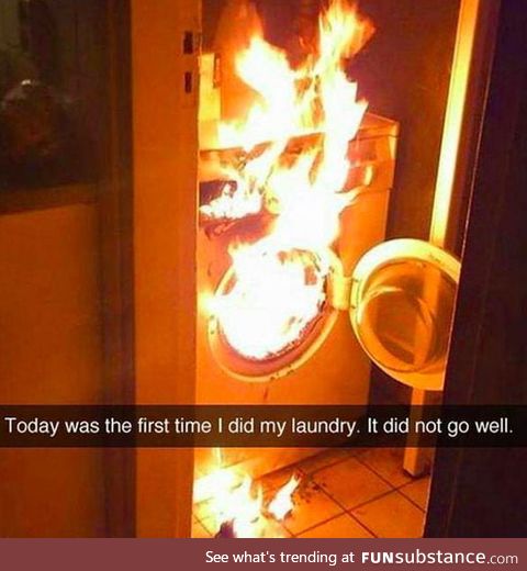 This is what happens when you let your teenagers do laundry.