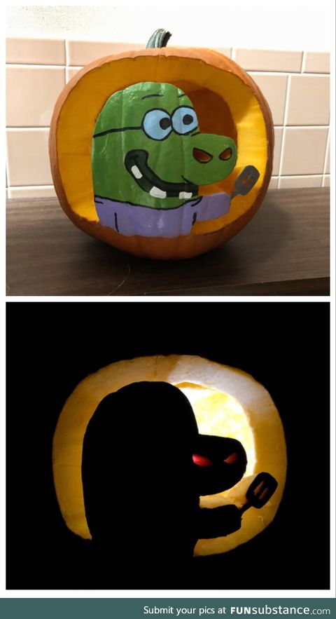 We made this for a pumpkin decorating contest at work