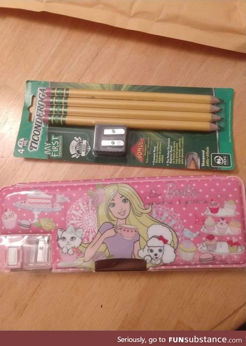 My Dad sent me school supplies. I'm 35M and a freshman in college for the first time