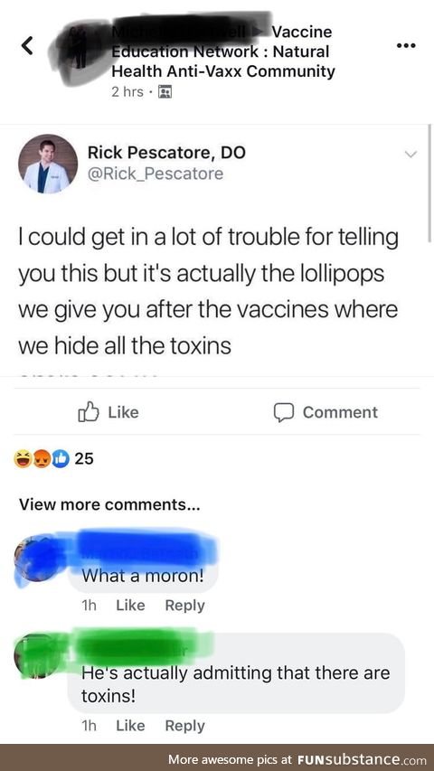 Apparently anti vaxxers don't get sarcasm either