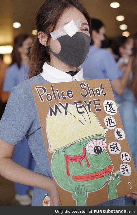 Protestor in Hong Kong today