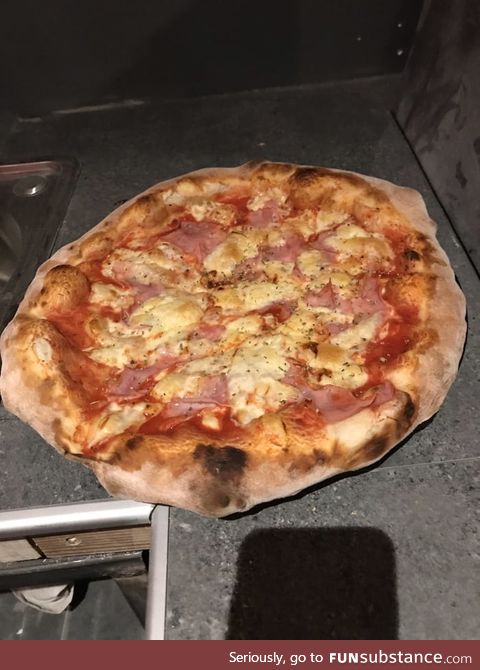 This is the first pizza I made in woodfired stone pizza oven