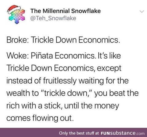 Trickle down economy or Pinata economy?
