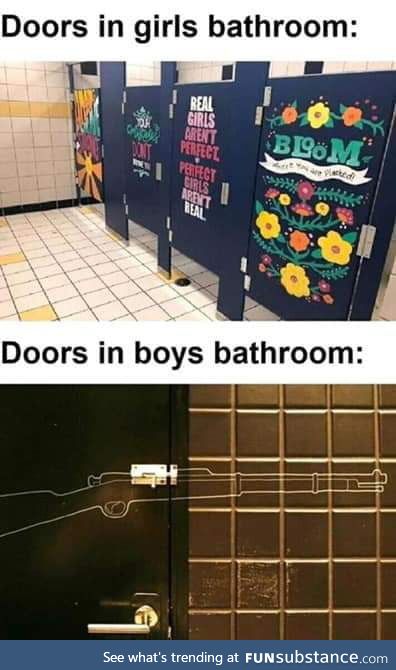 Get it? Cuz only boys can be school shooters,