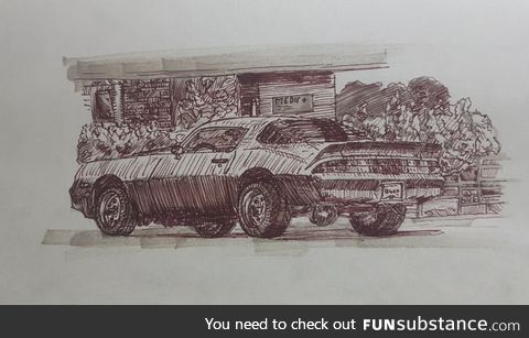 A drawing of a old Camaro. Took me 80 mins