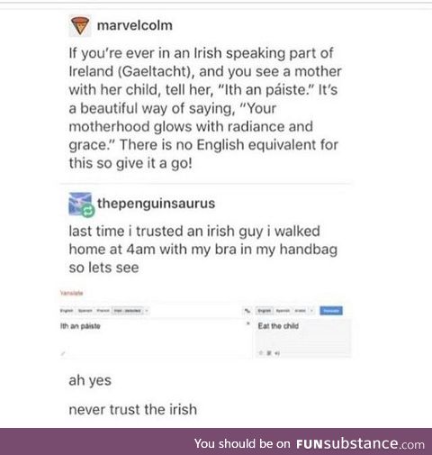 Never trust the Irish