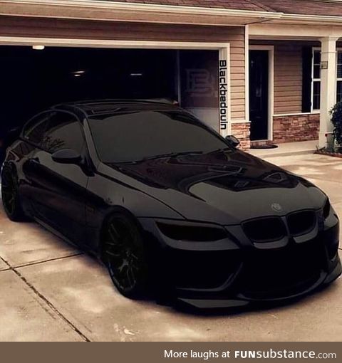 This is an all "blacked-out" BMW car