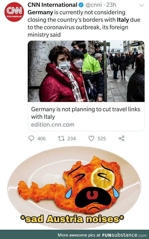 When CNN degrades your country to being a border between Germany and Italy