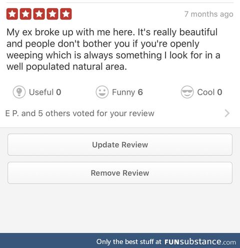 My sister’s yelp review