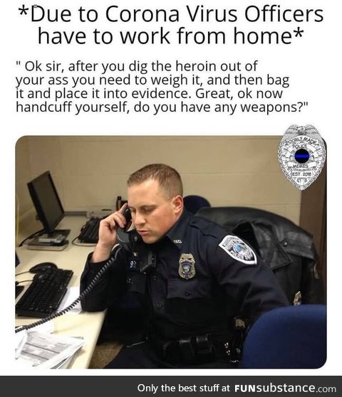 Police Officers working from home
