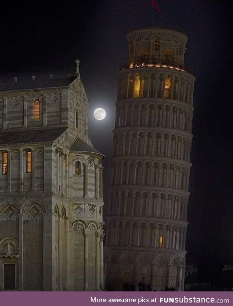 Can I take a picture of the moon? Pisa Tower: Here you are!