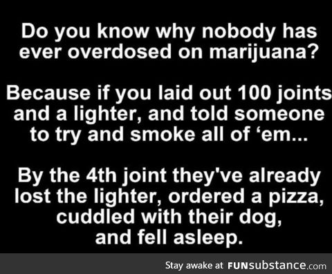 And people say marijuana is dangerous