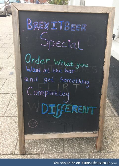 Outside a local pub!