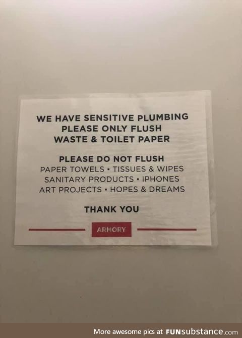 Art school’s bathroom sign