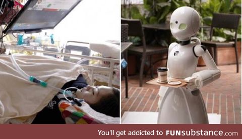 A cafe staffed by robot waiters controlled remotely by paralysed people has opened in