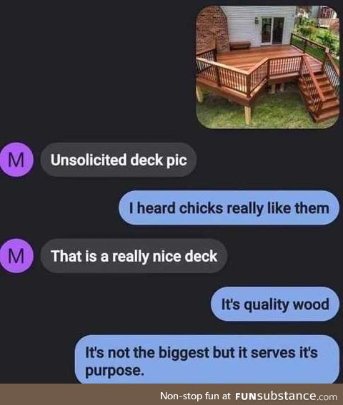 Unsolicited Deck Pic