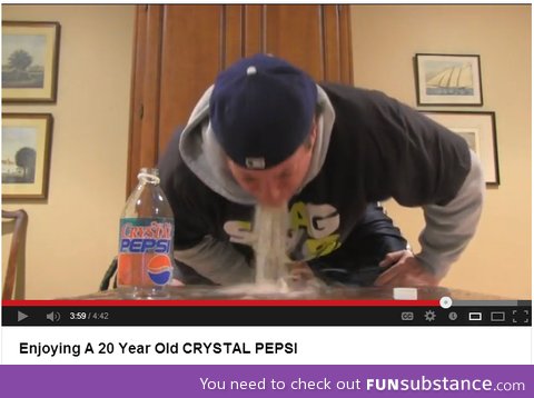 Enjoying a 20 year old crystal pepsi