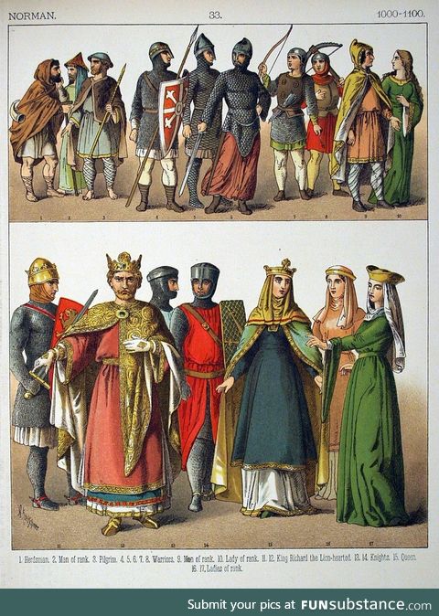 Normans' national dress, 1000–1100