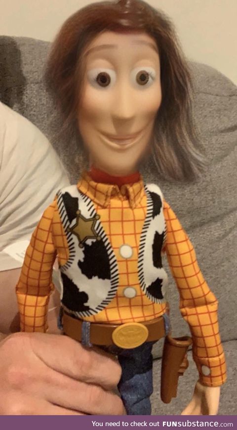 Woody with a girl filter looks like Caitlyn Jenner