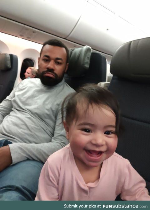 My daughter after screaming on the plane for 2 hours straight