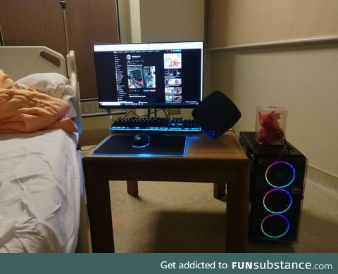 Bringing My Pc set up for Chemotherapy and Bonemarrow transplant