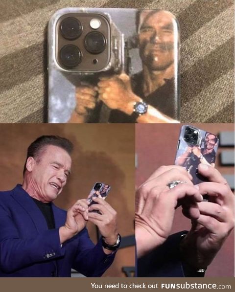 Arnold Gets His Hands on the Bazooka Iphone 11 Case