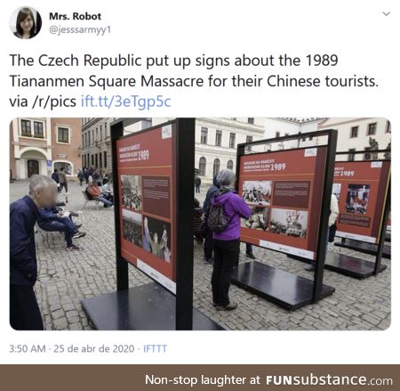 Czech Republic puts up signs educating Chinese tourists about Tiananmen Square