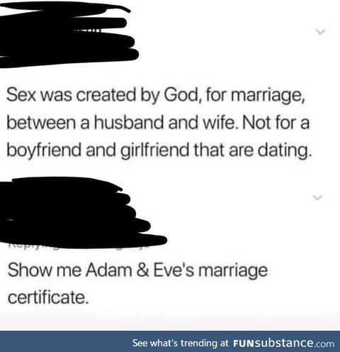 Not a believer in premarital sex clearly
