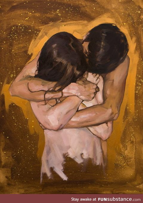 My painting! "Hug" oil on canvas 80x60 cm