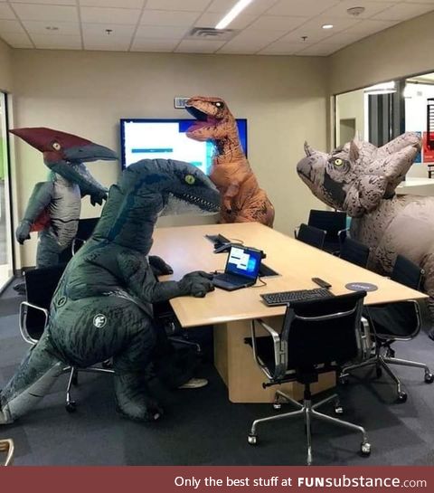 Meanwhile at the Jurassic Park office