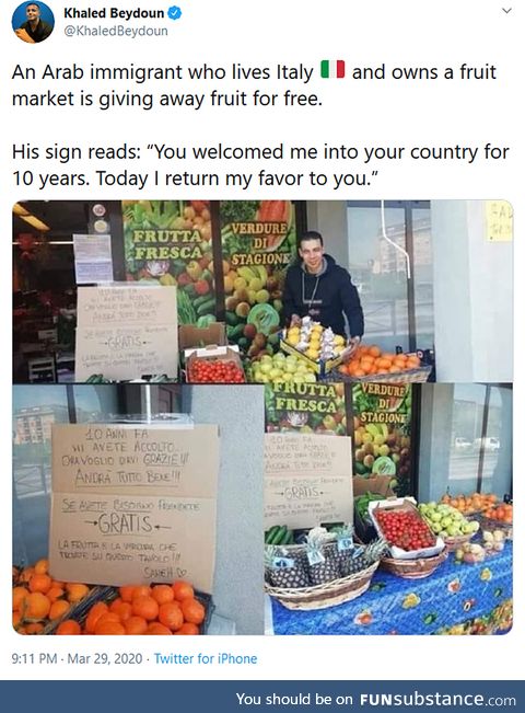 Paying It Forward - Italy Fruit Market [FeelGoodSubstance]