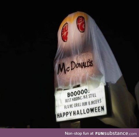 Burger King restaurant dresses up as a McDonald’s for Halloween