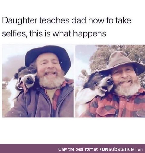 Daughter teaches dad how to take selfies! This is what happened: