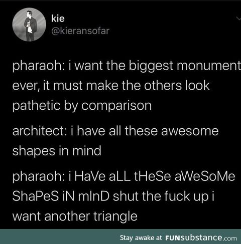 Pharaoh’s were extremely unimaginative